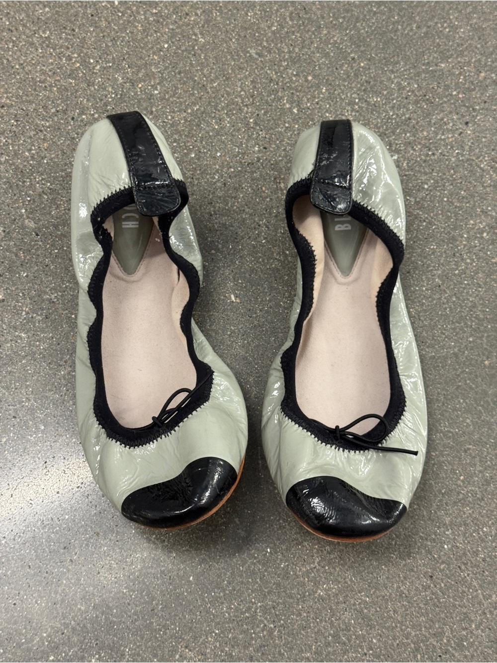 Bloch Sage Green Ballet Flats with Black Trim